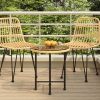 Dining Table Ø19.7" Tempered Glass and Steel