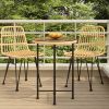 Dining Table Ø21.7" Tempered Glass and Steel