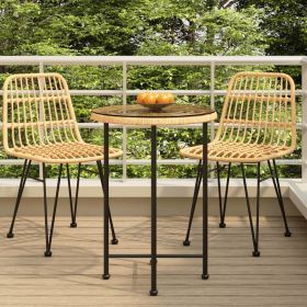 Dining Table Ø21.7" Tempered Glass and Steel