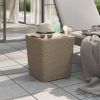 Patio Table with Removable Lid Light Brown Polypropylene