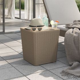 Patio Table with Removable Lid Light Brown Polypropylene