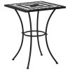Mosaic Bistro Table Black and White 23.6" Ceramic