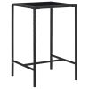 Patio Bar Table Black 27.6"x27.6"x43.3" Poly Rattan and Glass