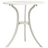 Patio Table White 24.4"x24.4"x25.6" Cast Aluminum