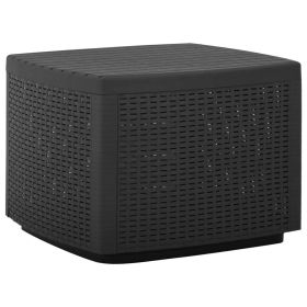 Patio Table Gray 20.9"x20.9"x15.7" Plastic