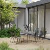 5 Piece Patio Dining Set Steel Dark Gray