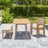 Mauricio 4-Piece Acacia Wood Dining Set with Stacking Chair