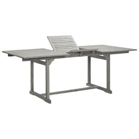 Patio Dining Table (59.1"-78.7")x39.4"x29.5" Solid Acacia Wood