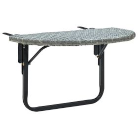 Patio Table Gray 23.6"x23.6"x15.7" Poly Rattan