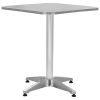 Patio Table Silver 23.6"x23.6"x27.6" Aluminum