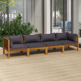 4-Seater Patio Sofa with Cushion Solid Acacia Wood