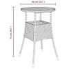 Patio Table Ø23.6"x29.5" Acacia Wood and Poly Rattan Gray