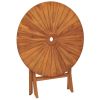 Folding Patio Table Ø 33.5"x29.5" Solid Wood Teak
