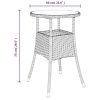 Patio Table Ø23.6"x29.5" Tempered Glass and Poly Rattan Black