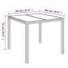 Patio Table with Glass Top Black 35.4"x35.4"x29.5" Poly Rattan