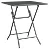 Patio Table 23.6"x23.6"x28.3" Expanded Metal Mesh Anthracite