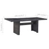 Patio Dining Table Black 78.7"x39.4"x29.1" Glass and Poly Rattan