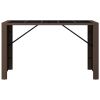 Bar Table with Glass Top Brown 72.8"x31.5"x43.3" Poly Rattan