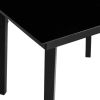 Patio Dining Table Black 78.7"x39.4"x29.1" Steel and Glass