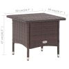 Tea Table Brown 19.7"x19.7"x18.5" Poly Rattan