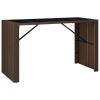 Bar Table with Glass Top Brown 72.8"x31.5"x43.3" Poly Rattan