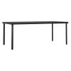 Patio Dining Table Black 78.7"x39.4"x29.1" Steel and Glass