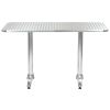 Patio Table Silver 47.2"x23.6"x27.6" Aluminum