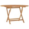 Folding Patio Table Ø 47.2"x29.5" Solid Wood Teak