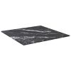 Table Top Black 15.7"x15.7" 0.2" Tempered Glass with Marble Design