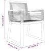 5 Piece Patio Dining Set Black PVC Rattan