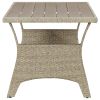 Patio Table Gray 47.2"x27.6"x26" Poly Rattan