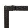 Patio Table with Wooden Top Black 59.1"x35.4"x29.5" Poly Rattan