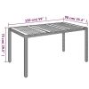 Patio Table with Wooden Top Black 59.1"x35.4"x29.5" Poly Rattan