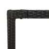 Patio Table with Glass Top Black 74.8"x35.4"x29.5" Poly Rattan