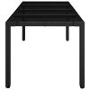 Patio Table with Glass Top Black 74.8"x35.4"x29.5" Poly Rattan