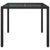 Patio Table 35.4"x35.4"x29.5" Tempered Glass and Poly Rattan Black