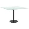 Table Top White 23.6"x23.6" 0.2" Tempered Glass with Marble Design