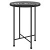 Dining Table Black Ø21.7" Tempered Glass and Steel