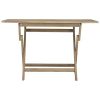 Folding Patio Table Gray 47.2"x27.6"x29.5" Solid Wood Teak