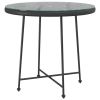 Dining Table Black Ø31.5" Tempered Glass and Steel