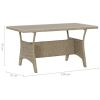 Patio Table Gray 47.2"x27.6"x26" Poly Rattan