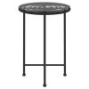 Dining Table Black Ø21.7" Tempered Glass and Steel