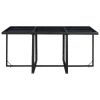 11 Piece Patio Dining Set with Cushions Poly Rattan Black