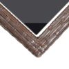 Patio Table Brown 43.3"x20.9"x28.3" Glass and Poly Rattan