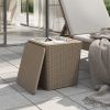 Patio Table with Removable Lid Light Brown Polypropylene