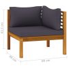 4-Seater Patio Sofa with Cushion Solid Acacia Wood