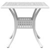 Patio Table White 31.5"x31.5"x29.5" Cast Aluminum