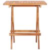 Folding Bistro Table 23.6"x23.6"x25.6" Solid Teak Wood