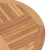 Folding Patio Table Ø 47.2"x29.5" Solid Wood Teak