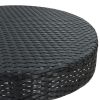 Patio Table Black 23.8"x41.7" Poly Rattan